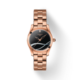 Tissot T Wave Black Dial Rose Gold Steel Strap Watch For Women - T112.210.33.051.00 Buy Now By Tissot