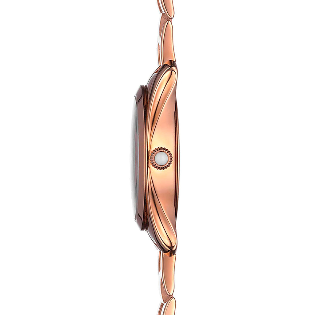 Tissot T Wave Mother of Pearl Dial Rose Gold Steel Strap Watch For Women - T112.210.33.113.00 Buy Now By Tissot