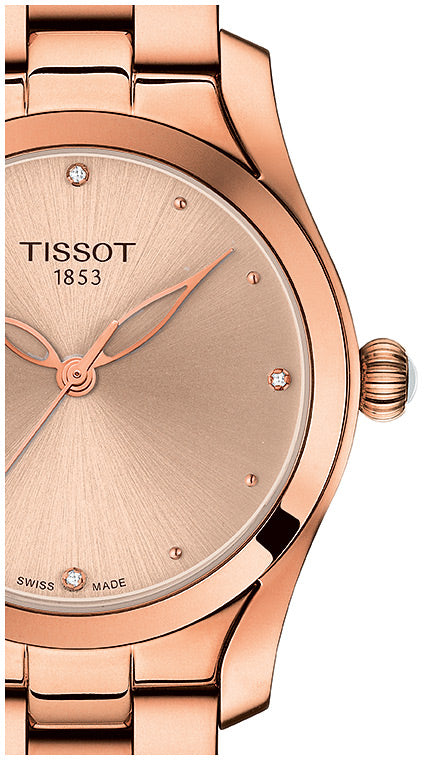 Tissot T Wave Rose Gold Dial Rose Gold Steel Strap Watch For Women - T112.210.33.456.00 Buy Now By Tissot