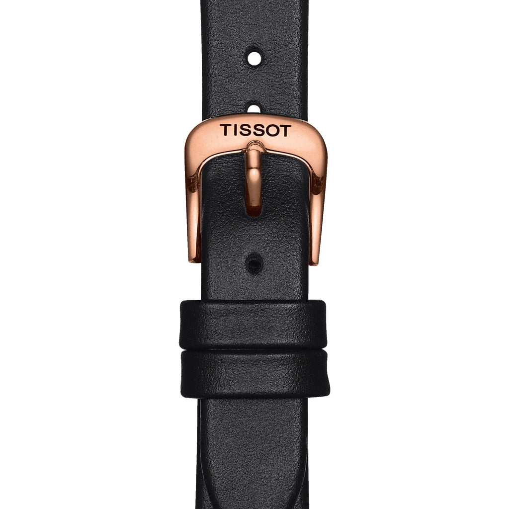 Tissot T Wave Black Dial Black Leather Strap Watch For Women - T112.210.36.051.00 Buy Now By Tissot