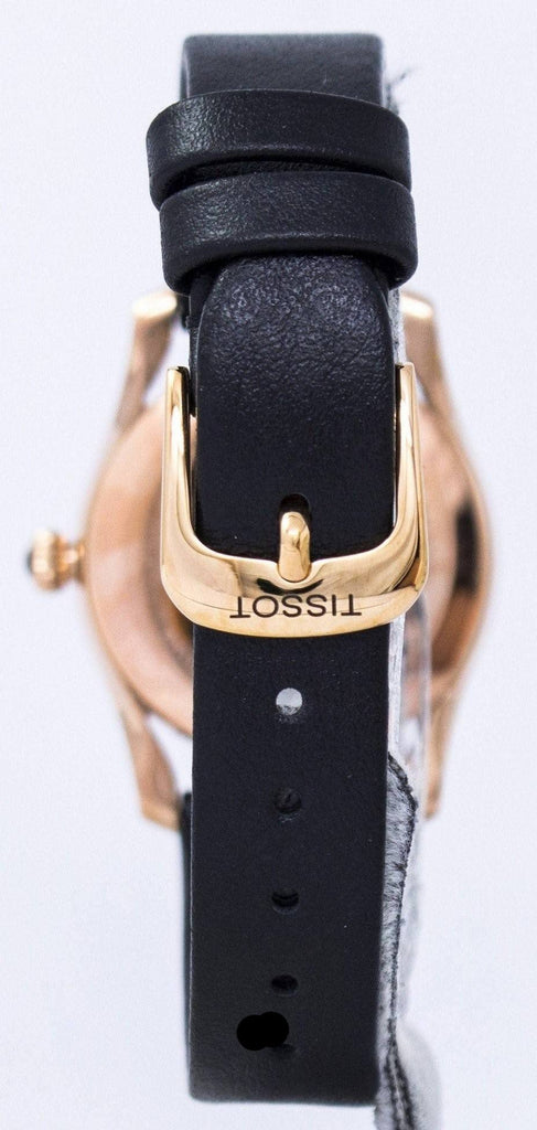 Tissot T Wave Black Dial Black Leather Strap Watch For Women - T112.210.36.051.00 Buy Now By Tissot