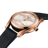Tissot T Wave Diamond Mother of Pearl Dial Black Leather Strap Watch For Women - T112.210.36.111.00 Buy Now By Tissot