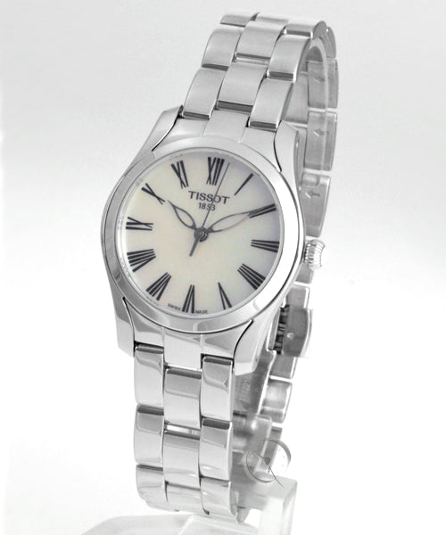 Tissot T Wave T Lady Mother of Pearl Dial Silver Steel Strap Watch For Women - T112.210.11.113.00 Buy Now By Tissot