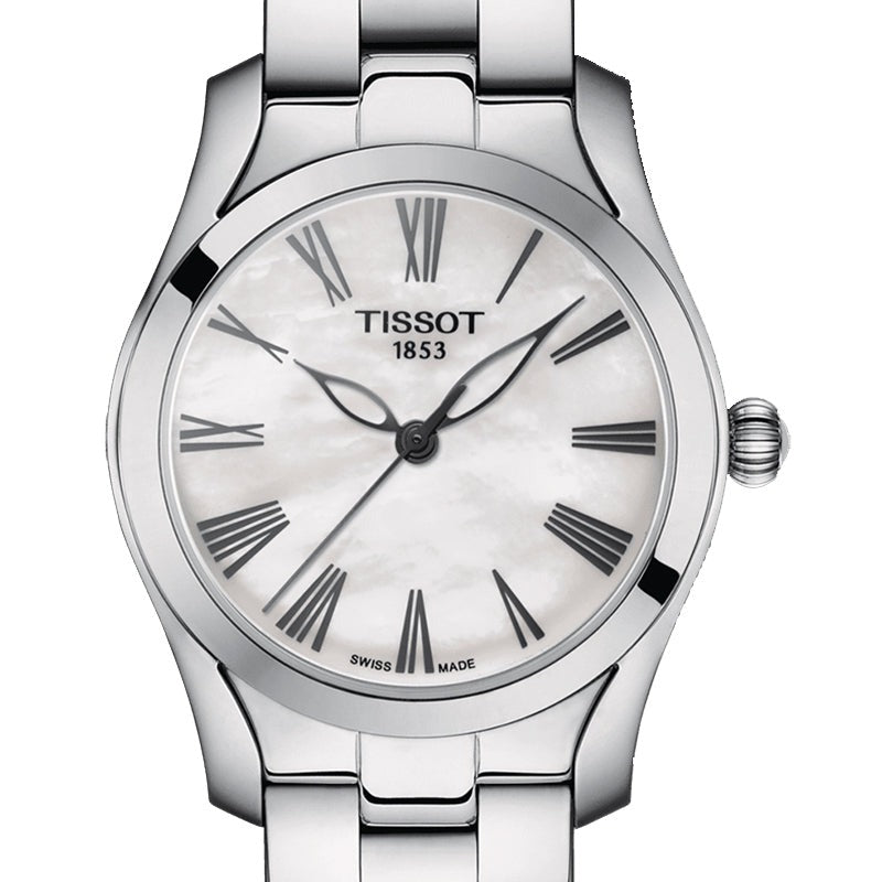 Tissot T Wave T Lady Mother of Pearl Dial Silver Steel Strap Watch For Women - T112.210.11.113.00 Buy Now By Tissot