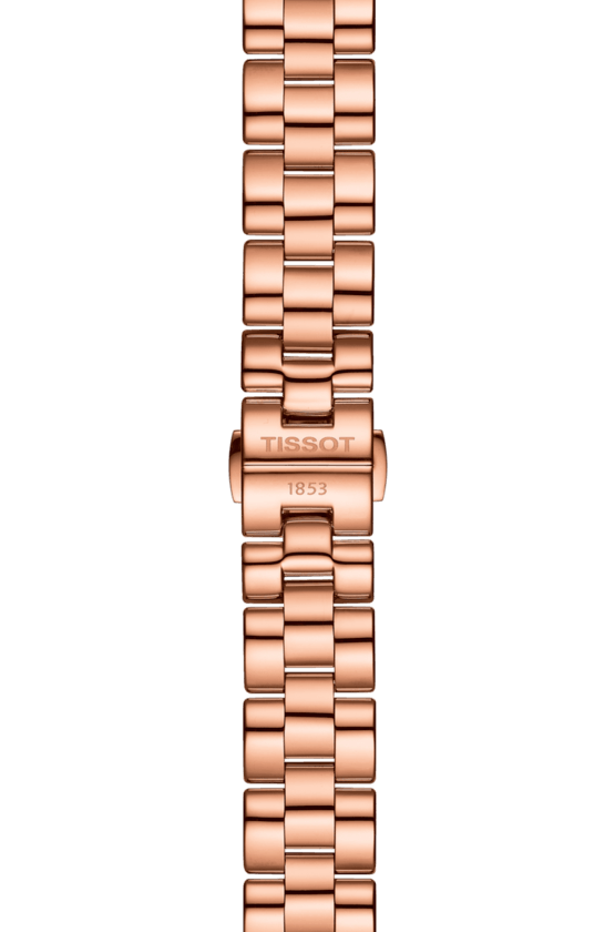 Tissot T Wave Anthracite Dial Rose Gold Steel Strap Watch For Women - T112.210.33.061.00 Buy Now By Tissot