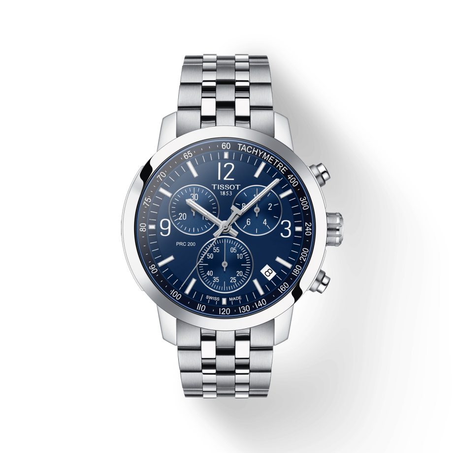 Tissot PRC 200 Chronograph Quartz Blue Dial Silver Steel Strap Watch For Men - T114.417.11.047.00 Buy Now By Tissot