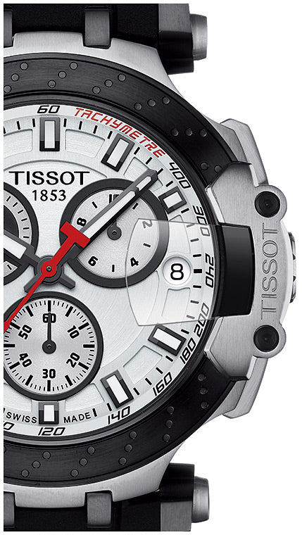 Tissot T Race Chronograph White Dial Black Silicone Strap Watch For Men - T115.417.27.011.00 Buy Now By Tissot