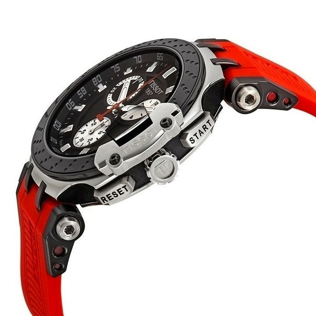 Tissot T Race Chronograph Black Dial Red Silicone Strap Watch For Men - T115.417.27.051.00 Buy Now By Tissot
