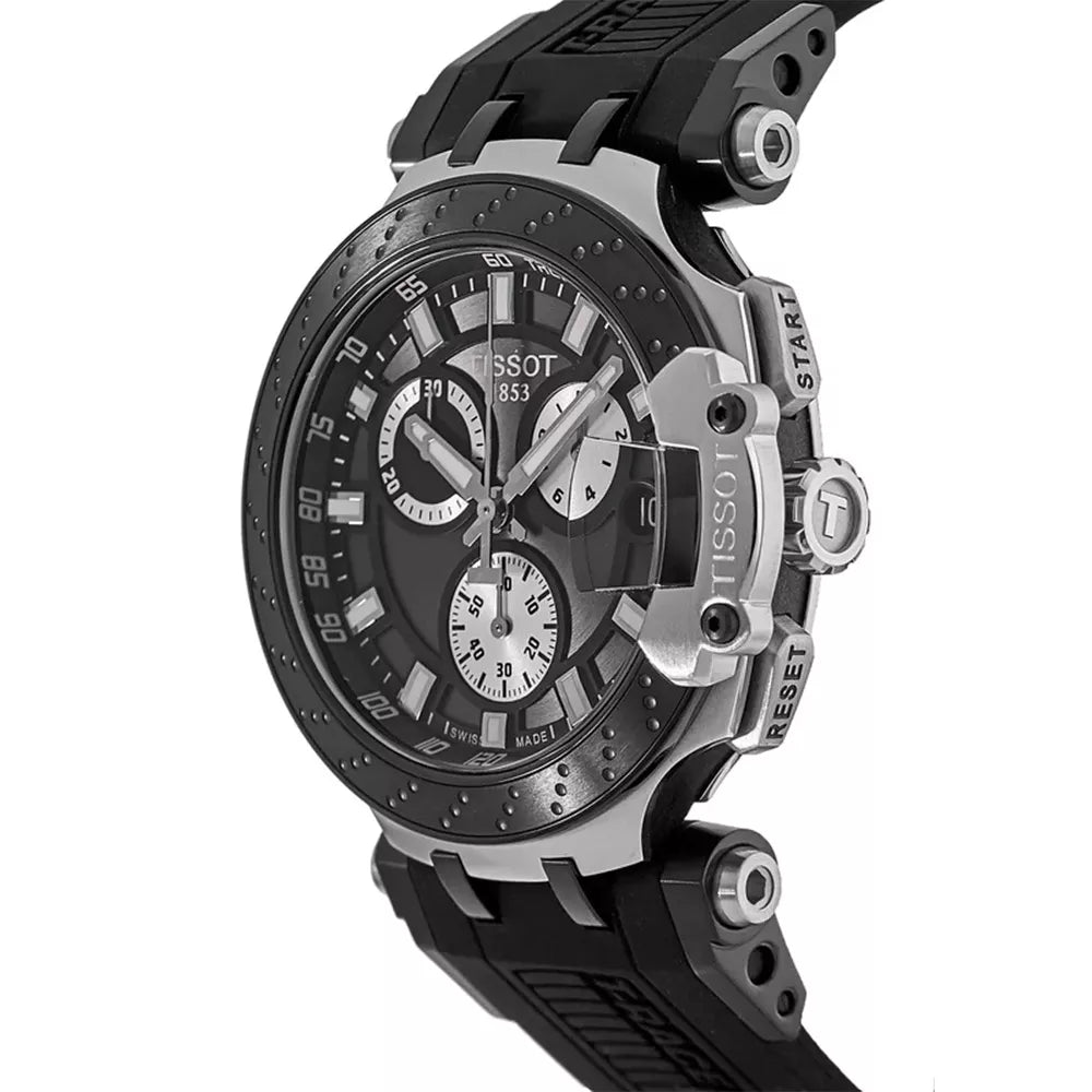 Tissot T Race Chronograph Anthracite Black Dial Black Silicone Strap Watch For Men - T115.417.27.061.00 Buy Now By Tissot