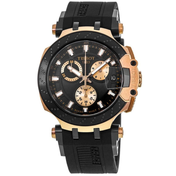 Tissot T Race Chronograph Black Dial Black Silicone Strap Watch For Men - T115.417.37.051.00 Buy Now By Tissot