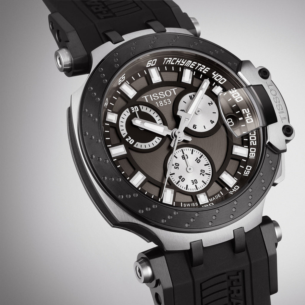 Tissot T Race Chronograph Anthracite Black Dial Black Silicone Strap Watch For Men - T115.417.27.061.00 Buy Now By Tissot