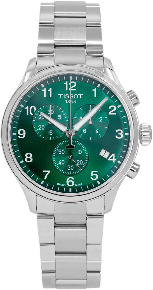 Tissot Chrono XL Classic Green Dial Silver Steel Strap Watch for Men - T116.617.11.092.00 Buy Now By Tissot