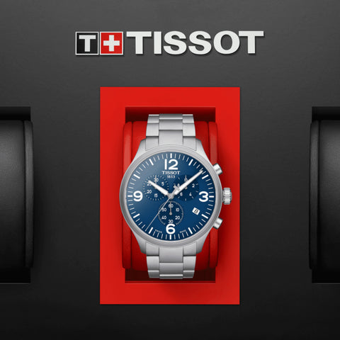 Tissot T Sport Chrono XL Chronograph Blue Dial Silver Steel Strap Watch For Men - T116.617.11.047.00 Buy Now By Tissot