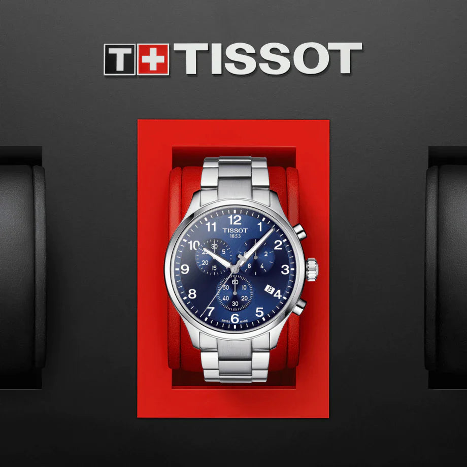 Tissot T Sport Chrono XL Classic Blue Dial Silver Steel Strap Watch For Men - T116.617.11.047.01 Buy Now By Tissot