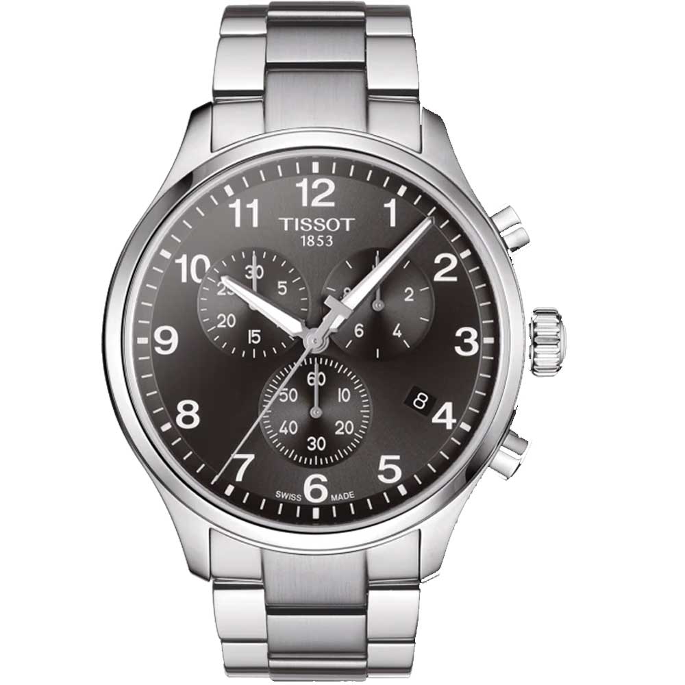 Tissot T Classic Chrono XL Black Dial Silver Steel Strap Watch For Men - T116.617.11.057.01 Buy Now By Tissot