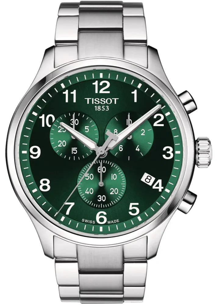 Tissot Chrono XL Classic Green Dial Silver Steel Strap Watch for Men - T116.617.11.092.00 Buy Now By Tissot