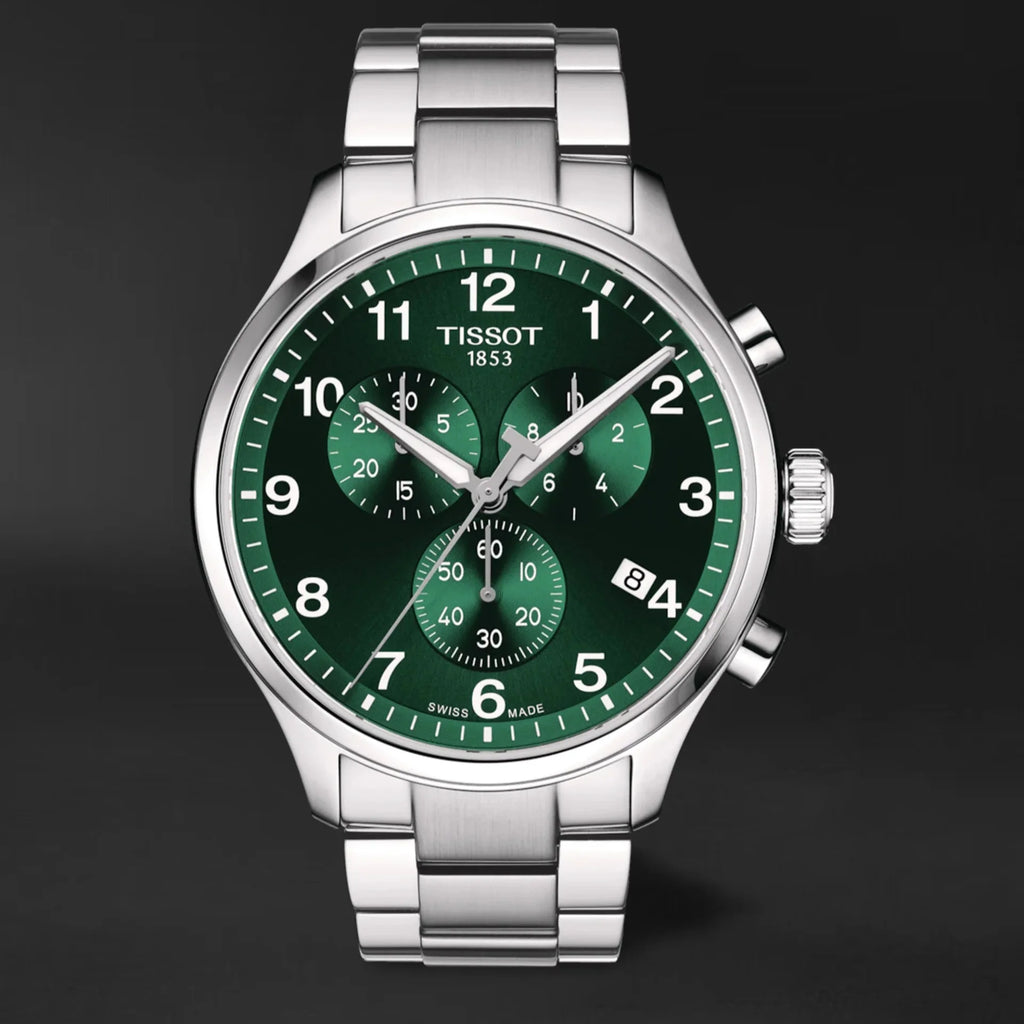 Tissot Chrono XL Classic Green Dial Silver Steel Strap Watch for Men - T116.617.11.092.00 Buy Now By Tissot