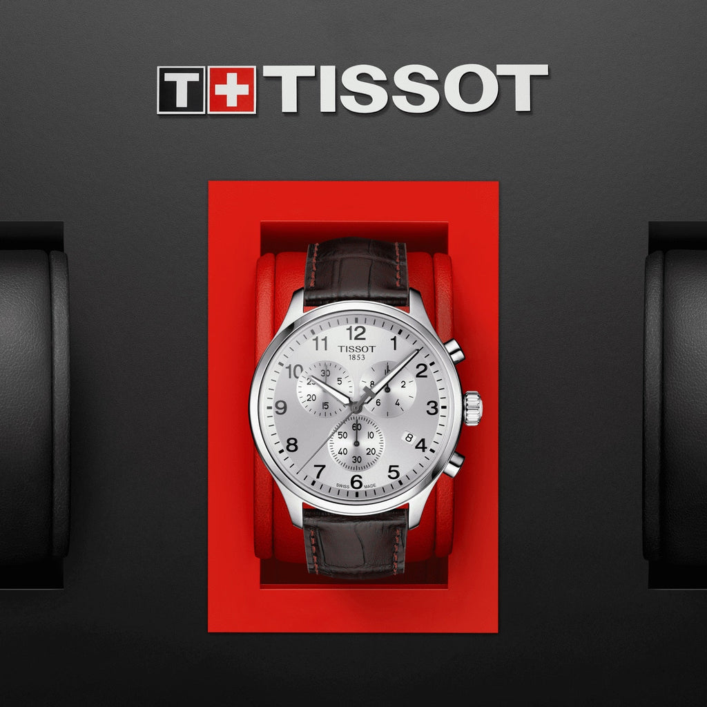 Tissot Chrono XL Silver Dial Brown Leather Strap Watch For Men - T116.617.16.037.00 Buy Now By Tissot