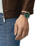 Tissot Chrono XL Chronograph Classic Green Dial Brown Leather Strap Watch For Men - T116.617.16.091.00 Buy Now By Tissot