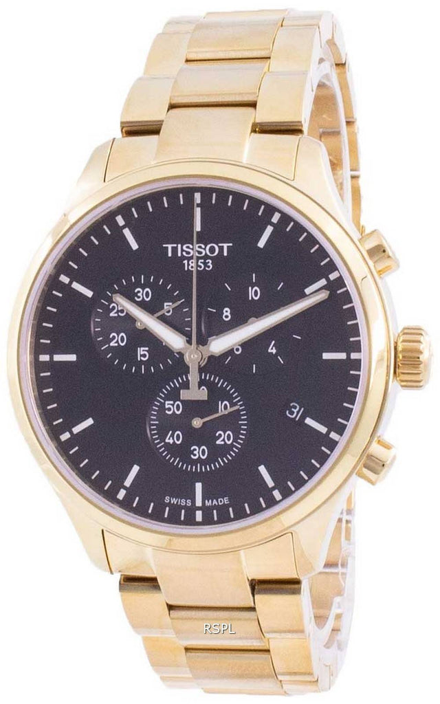 Tissot Chrono XL Classic Black Dial Gold Steel Strap Watch for Men - T116.617.33.051.00 Buy Now By Tissot