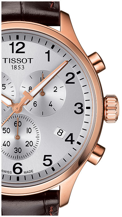 Tissot Chrono XL Classic Silver Dial Brown Leather Strap Watch For Men - T116.617.36.037.00 Buy Now By Tissot