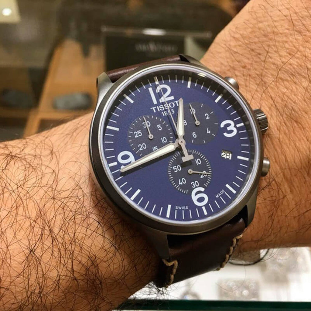 Tissot Chrono XL Blue Dial Brown Leather Strap Watch For Men - T116.617.36.047.00 Buy Now By Tissot