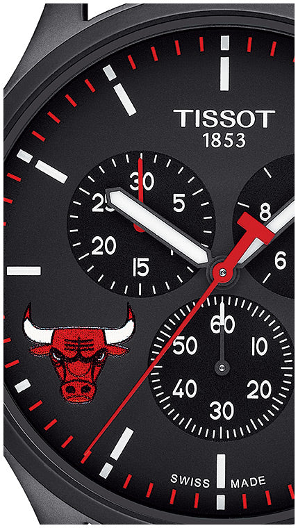 Tissot T Sport Chrono XL NBA Teams Special Chicago Bulls Edition Black Dial Black Leather Strap Watch for Men - T116.617.36.051.00 Buy Now By Tissot