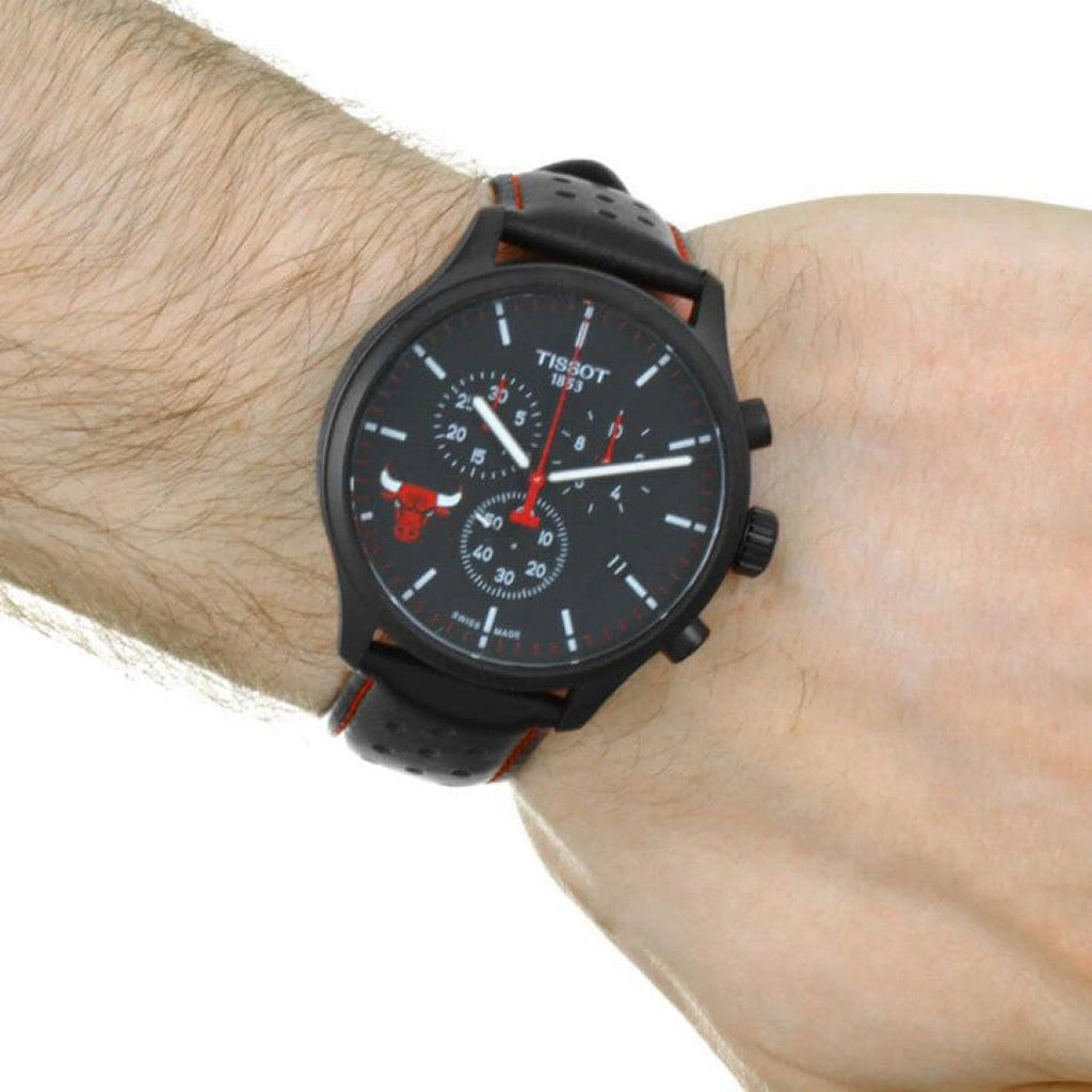 Tissot T Sport Chrono XL NBA Teams Special Chicago Bulls Edition Black Dial Black Leather Strap Watch for Men - T116.617.36.051.00 Buy Now By Tissot