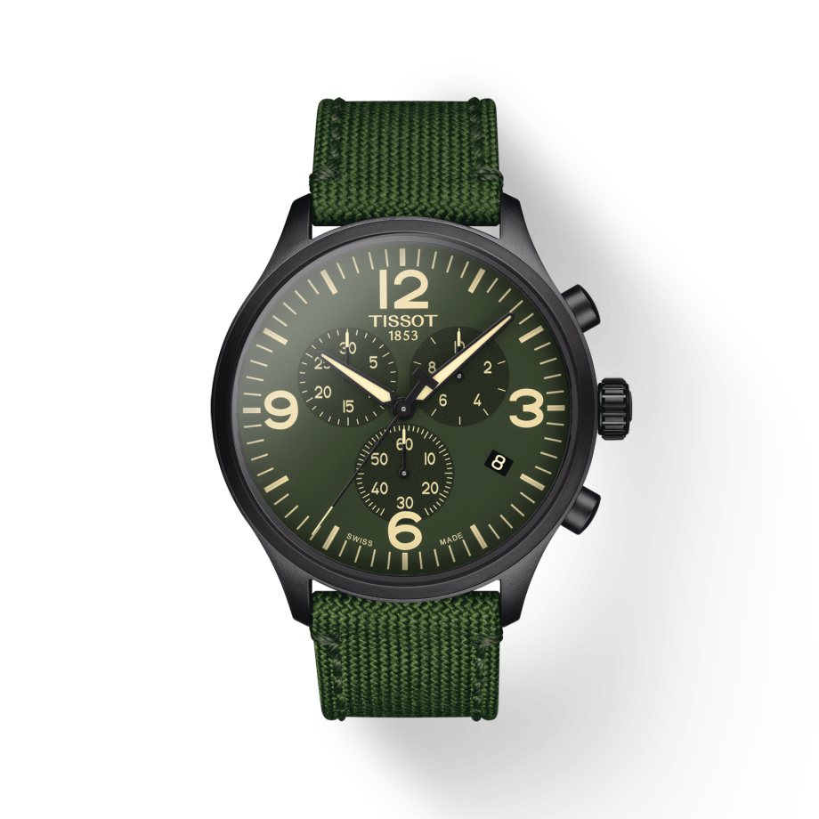 Tissot Chrono XL Green Dial Green NATO Strap Watch For Men - T116.617.37.097.00 Buy Now By Tissot