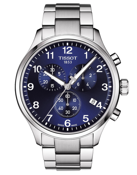 Tissot T Sport Chrono XL Classic Blue Dial Silver Steel Strap Watch For Men - T116.617.11.047.01 Buy Now By Tissot