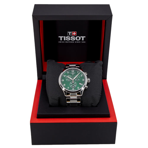 Tissot Chrono XL Classic Green Dial Silver Steel Strap Watch for Men - T116.617.11.092.00 Buy Now By Tissot