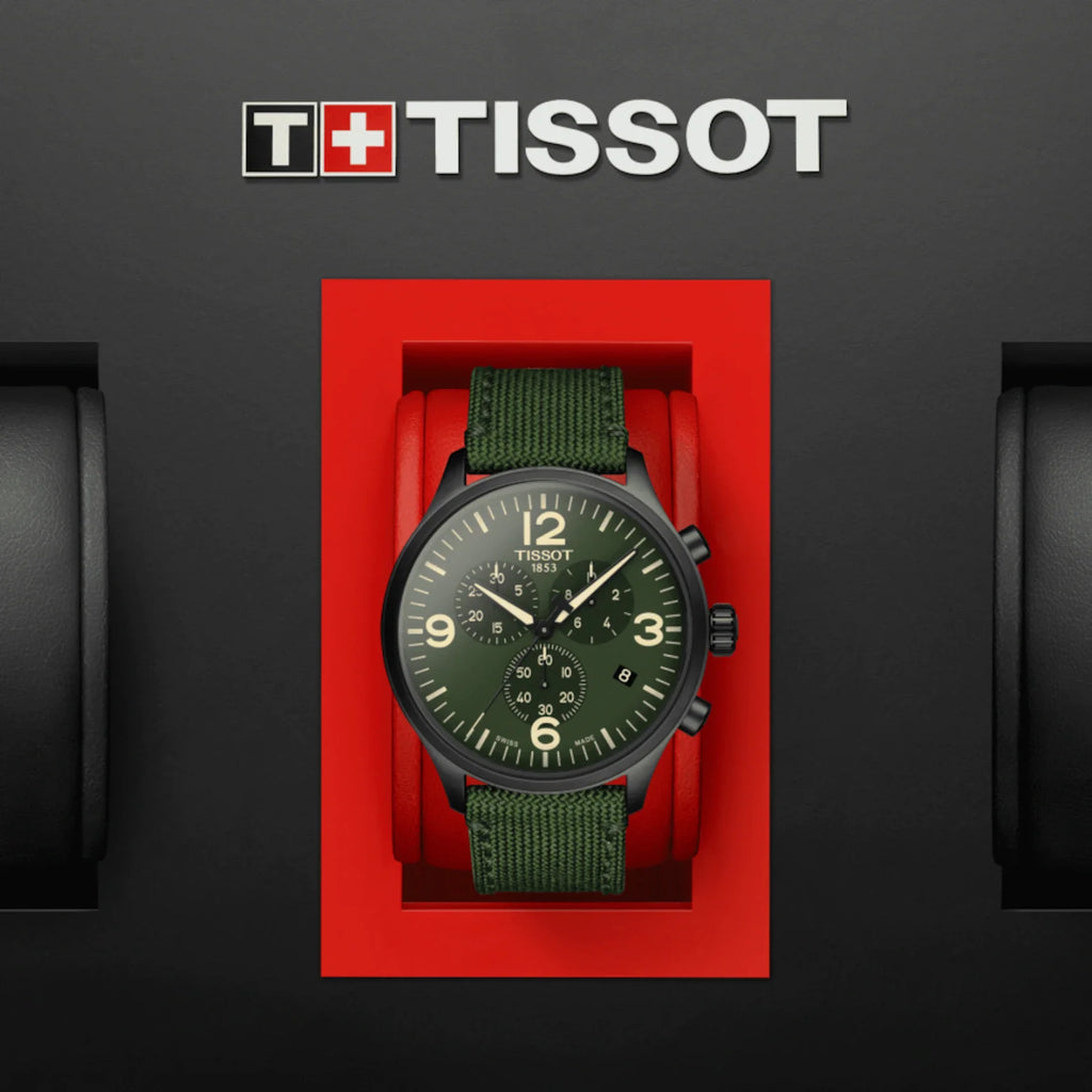 Tissot Chrono XL Green Dial Green NATO Strap Watch For Men - T116.617.37.097.00 Buy Now By Tissot