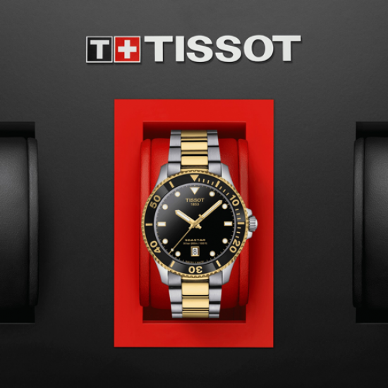 Tissot Seastar 1000 Black Dial Two Tone Steel Strap Watch For Men - T120.410.22.051.00 Buy Now By Tissot