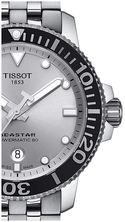 Tissot Seastar 1000 Powermatic 80 Silver Dial Silver Steel Strap Watch For Men - T120.407.11.031.00 Buy Now By Tissot