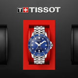 Tissot T Sport Seastar 1000 Powermatic Silicium Blue Dial Silver Steel Strap Watch For Men - T120.407.11.041.01 Buy Now By Tissot