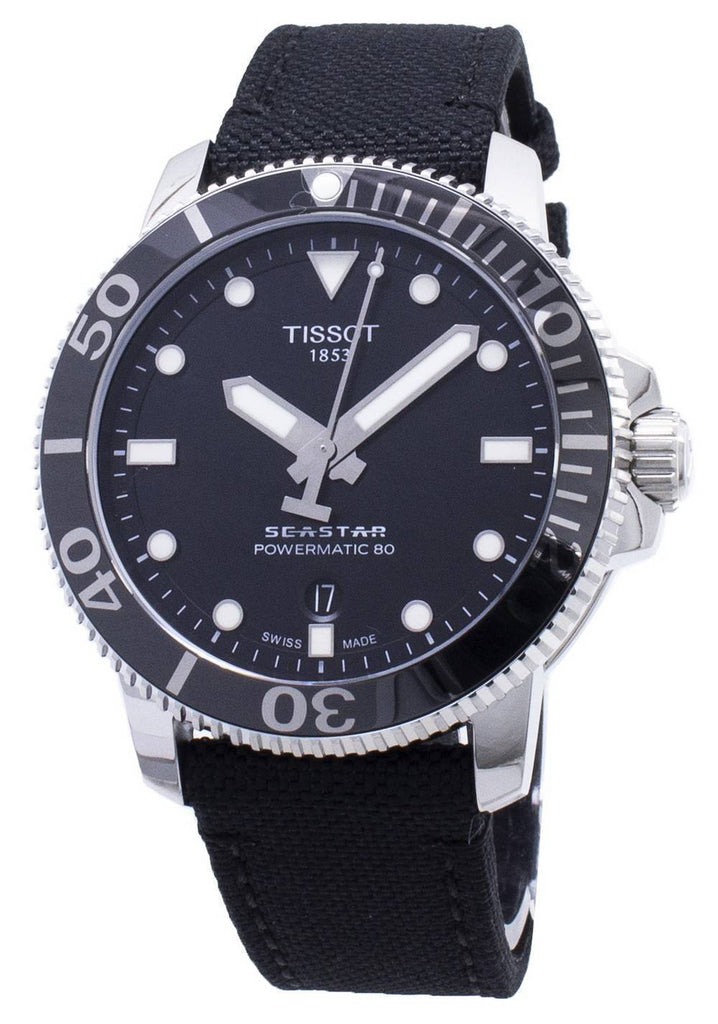 Tissot Seastar 1000 Powermatic 80 Black Dial Black Nylon Strap Watch For Men - T120.407.17.051.00 Buy Now By Tissot