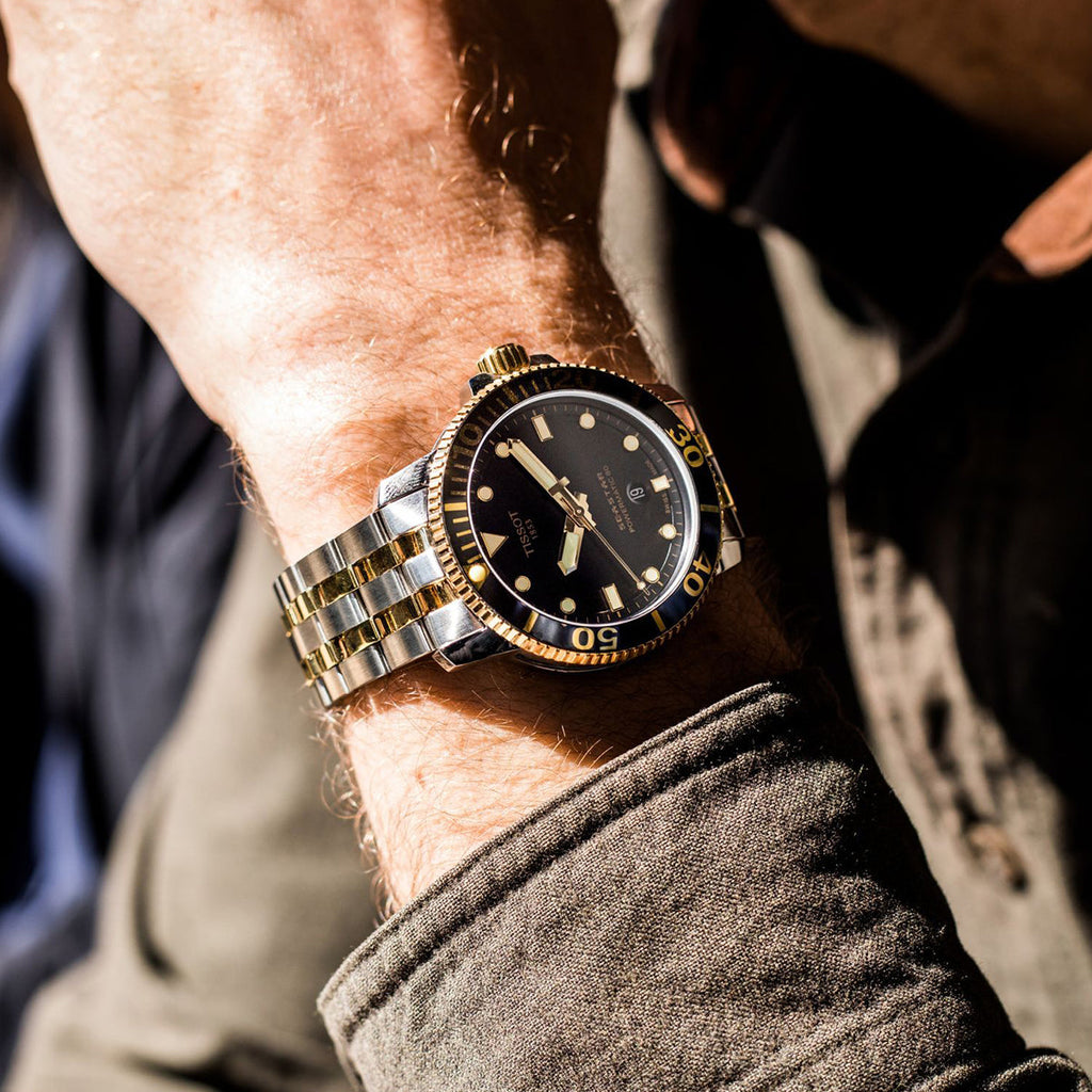 Tissot Seastar 1000 Powermatic 80 Black Dial Two Tone Steel Strap Watch For Men - T120.407.22.051.00 Buy Now By Tissot