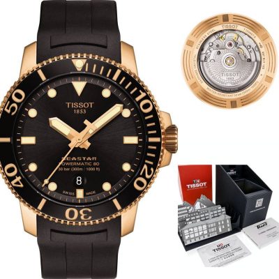 Tissot Seastar 1000 Powermatic 80 Black Dial Black Rubber Strap Watch for Men - T120.407.37.051.01 Buy Now By Tissot