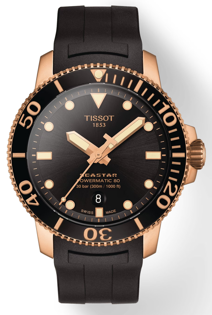 Tissot Seastar 1000 Powermatic 80 Black Dial Black Rubber Strap Watch for Men - T120.407.37.051.01 Buy Now By Tissot