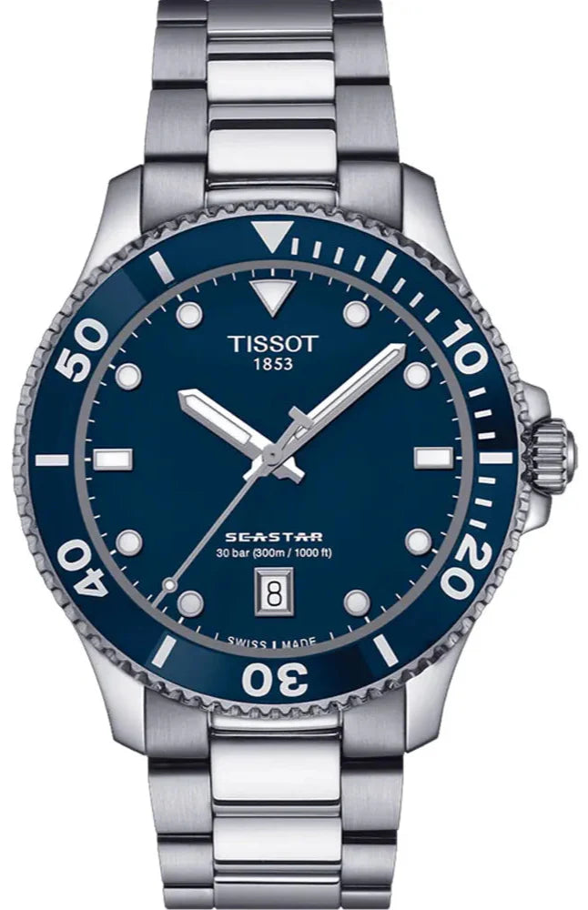 Tissot Seastar 1000 Blue Dial Silver Steel Strap Watch For Men - T120.410.11.041.00 Buy Now By Tissot