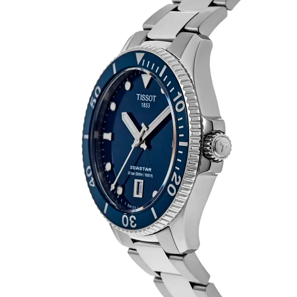Tissot Seastar 1000 Blue Dial Silver Steel Strap Watch For Men - T120.410.11.041.00 Buy Now By Tissot