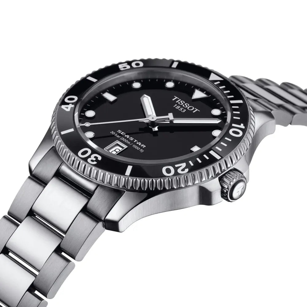 Tissot Seastar 1000 Black Dial Silver Steel Strap Watch For Men - T120.410.11.051.00 Buy Now By Tissot