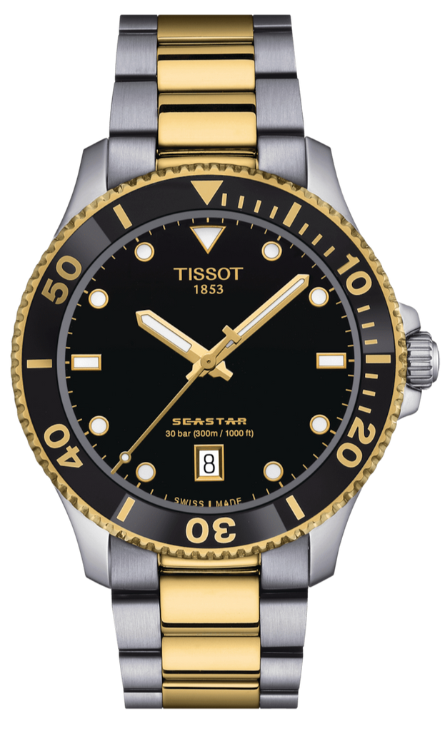 Tissot Seastar 1000 Black Dial Two Tone Steel Strap Watch For Men - T120.410.22.051.00 Buy Now By Tissot