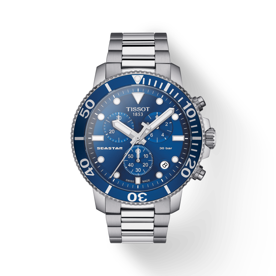 Tissot Seastar 1000 Chronograph Blue Dial Silver Steel Strap Watch For Men - T120.417.11.041.00 Buy Now By Tissot