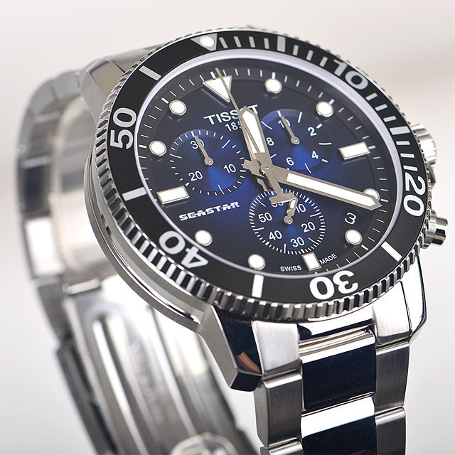 Tissot Seastar 1000 Chronograph Driver Blue Dial Silver Steel Strap Watch For Men - T120.417.11.041.01 Buy Now By Tissot