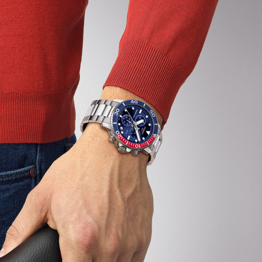 Tissot Seastar 1000 Chronograph Blue Dial Silver Steel Strap Watch For Men - T120.417.11.041.03 Buy Now By Tissot