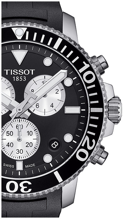 Tissot Seastar 1000 Chronograph Black Dial Black Rubber Strap Watch For Men - T120.417.17.051.00 Buy Now By Tissot