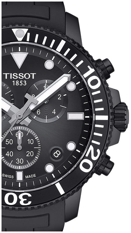 Tissot Seastar 1000 Chronograph Black Dial Black Rubber Strap Watch For Men - T120.417.37.051.02 Buy Now By Tissot