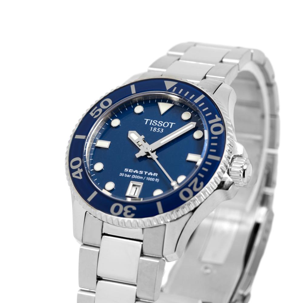 Tissot Seastar 1000 Lady Blue Dial Silver Steel Strap Watch For Women - T120.210.11.041.00 Buy Now By Tissot