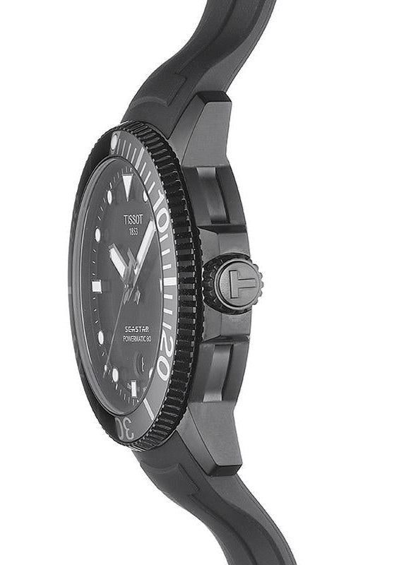 Tissot Seastar 1000 Powermatic 80 Black Dial Black Rubber Strap Watch For Men - T120.407.37.051.00 Buy Now By Tissot
